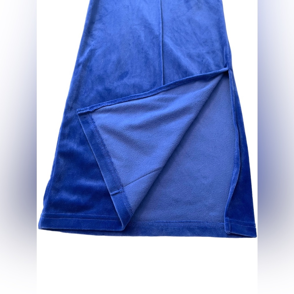 Juicy Couture Velvet Blue Slit Sides Wide Leg Pull on Sweatpants Size 1x - Picture 7 of 15